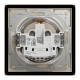 Розетка IP44 с крышкой, с заземлением, с защитными шторками, Крем Asfora (EPH3100323)