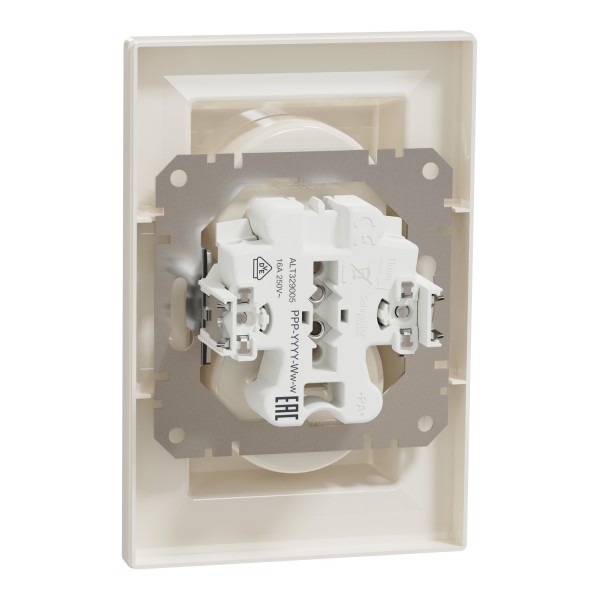 Розетка двойная без заземления Кремовая Asfora (EPH9700123)