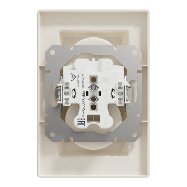 Розетка двойная без заземления Кремовая Asfora (EPH9700123)