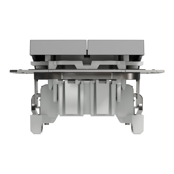 Вимикач двоклавішний самозажимний Asfora Антрацит (EPH0300171)