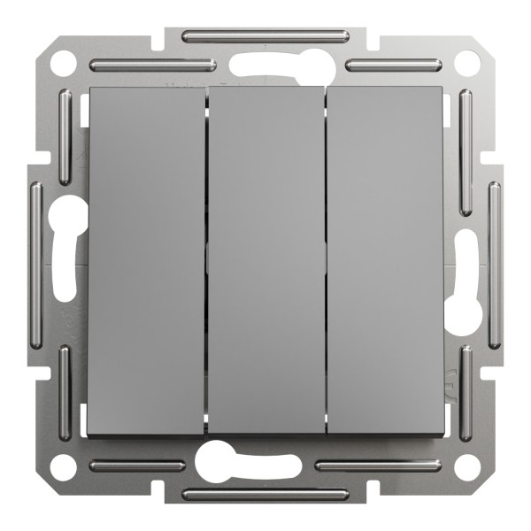 Вимикач трьохклавішний Антрацит Asfora (EPH2100171)