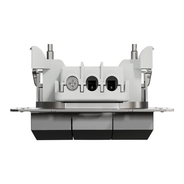 Вимикач трьохклавішний Антрацит Asfora (EPH2100171)