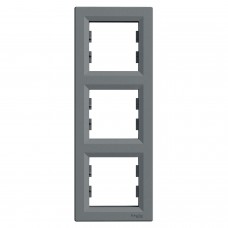 Рамка трехместная, Вертикальная, Asfora Сталь (EPH5810362)