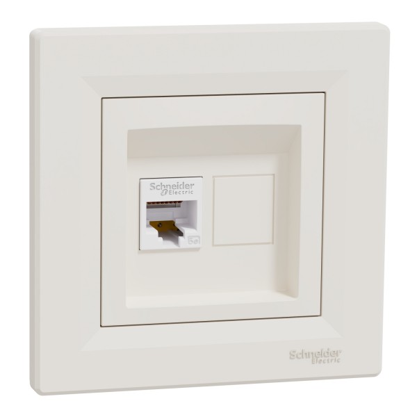 Розетка комп'ютерна RJ45 UTP категорія  5Е Крем Asfora (EPH4300123)