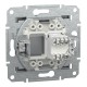 Розетка комп'ютерна RJ45 UTP категорія  5Е Asfora Сталь (EPH4300162)