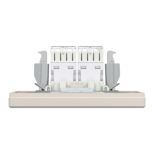 Розетка комп'ютерна RJ45 UTP категорія  5Е подвійна Крем Asfora (EPH4400123)