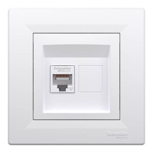 Розетка комп'ютерна RJ45 UTP категорія 6 Біла Asfora (EPH4700121)