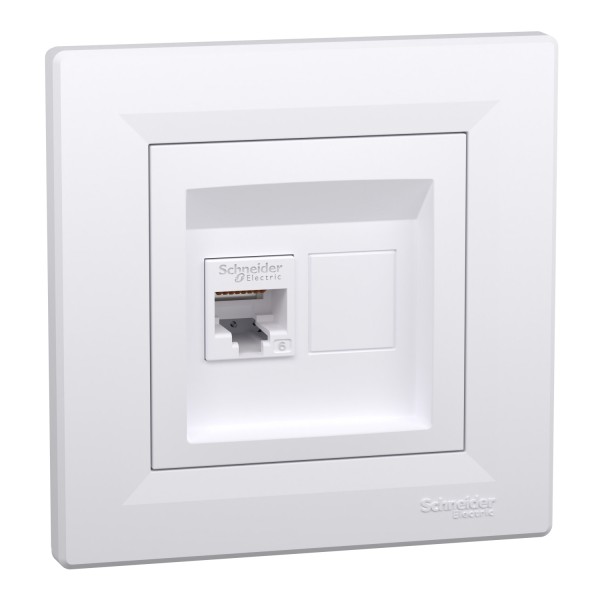 Розетка комп'ютерна RJ45 UTP категорія 6 Біла Asfora (EPH4700121)