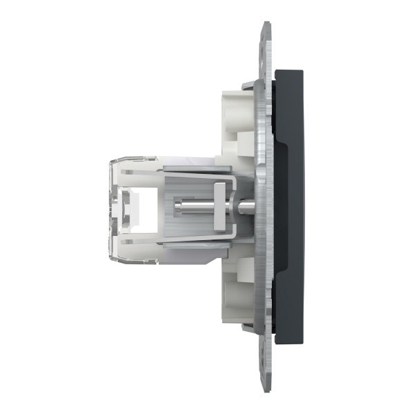 Розетка комп'ютерна RJ45 UTP категорія 6 Asfora Антрацит (EPH4700171)