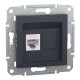 Розетка комп'ютерна RJ45 UTP категорія 6 Asfora Антрацит (EPH4700171)