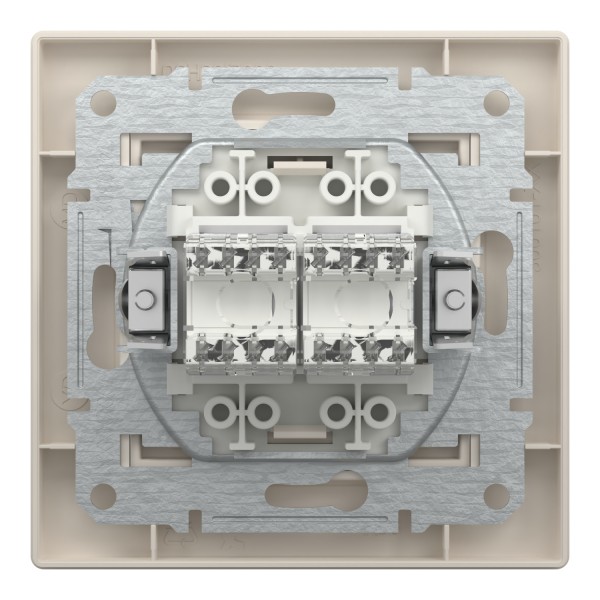 Розетка комп'ютерна RJ45 UTP категорія 6  подвійна Крем Asfora (EPH4800123)