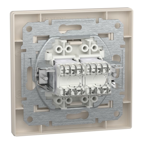 Розетка комп'ютерна RJ45 UTP категорія 6  подвійна Крем Asfora (EPH4800123)