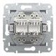 Розетка комп'ютерна RJ45 UTP категорія 6 подвійна Asfora Сталь (EPH4800162)