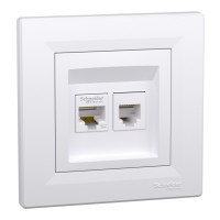 Розетка комп'ютерна RJ45 категорія  5Е І ТЕЛЕФОННА Розетка RJ12 Біла Asfora (EPH4900121)