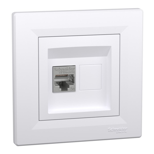 Розетка комп'ютерна RJ45 STP категорія  5Е Біла Asfora (EPH5000121)