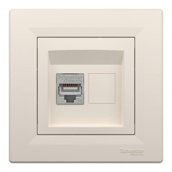 Розетка компьютерная RJ45 STP категория 5Е Крем Asfora (EPH5000123)