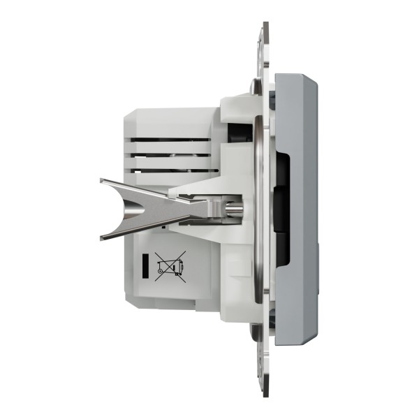Подвійна USB зарядка 2.4 A Asfora сталь (EPH2700362)