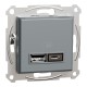 Подвійна USB зарядка 2.4 A Asfora сталь (EPH2700362)