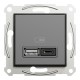 USB розетка А+С, 3 А, 45 Вт, антрацит (EPH2700471)