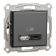 USB розетка А+С, 3 А, 45 Вт, антрацит (EPH2700471)