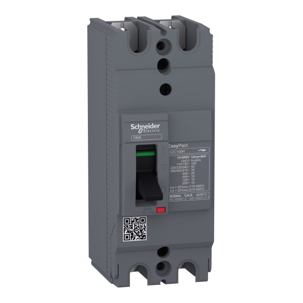 Автоматический выключатель в литом корпусе EasyPact EZC100H 2P2T 30кА/415В 20A (EZC100H2020)
