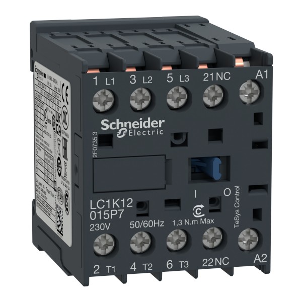 Контактор TeSys K 3P 12A НЗ ~230В ПЛАТ (LC1K12015P7)