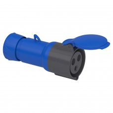 Кабельная розетка PratiKa, прямая, 16A, 2P+E, 200-250B AC, IP44 (PKF32M423)