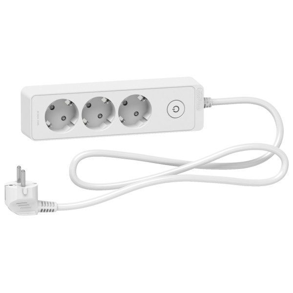 Удлинитель на 3 розетки с заземлением белый 1.5 м (ST9431W)