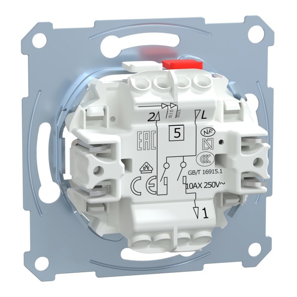 Механізм 2-клавішного вимикача 10А (MTN3115-0000)