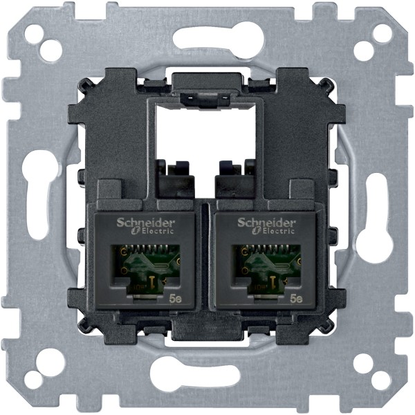 Механизм компьютерной розетки RJ45,2-посты, категория 5e UTP (MTN4575-0002)