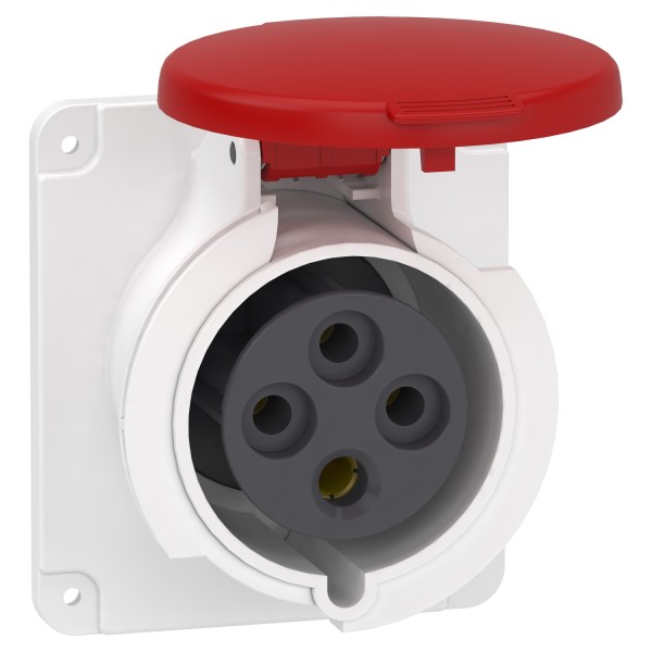 Розетка скрытая установка промышленная быстрый монтаж 32А 3P+E IP44 380В (PKY32G434)