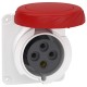 Розетка скрытого быстрого монтажа 32А 3P+E IP67 380В (PKY32G734)
