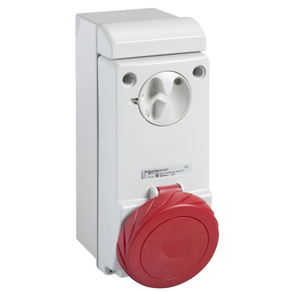 Розетка Unika с блоком - 32 A - 3P + E - 380...415 V AC - IP65 - wall (83096)