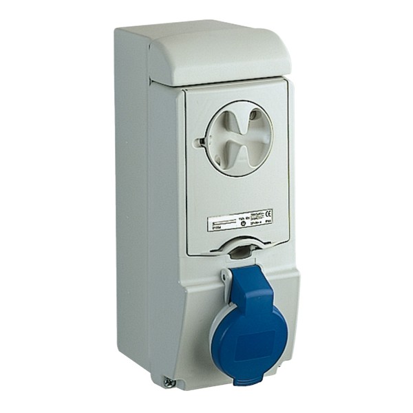 Розетка Unika с блоком - 32 A - 2P + E - 200...250 V AC - IP44 - wall (83142)