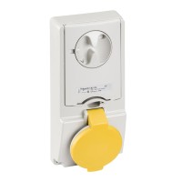 Розетка Unika з блоком - 16 A - 2P + E - 100...130 V AC - IP44 - panel (82128)