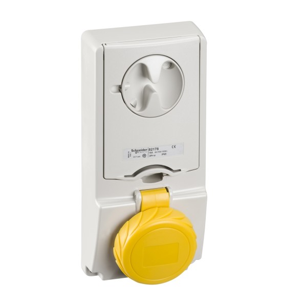 Розетка Unika с блоком - 16 A - 3P + N + E - 100...130 V AC - IP65 - panel (82180)