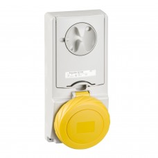 Розетка Unika с блоком - 32 A - 2P + E - 100...130 V AC - IP65 - panel (82189)