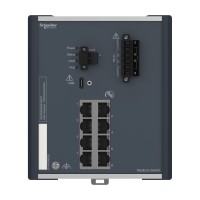 Керований мережевий комутатор Modicon PoE (живлення через Ethernet), 8 гігабітних портів для мідного кабелю, розширений температурний діапазон (MCSESP083F23G0T)