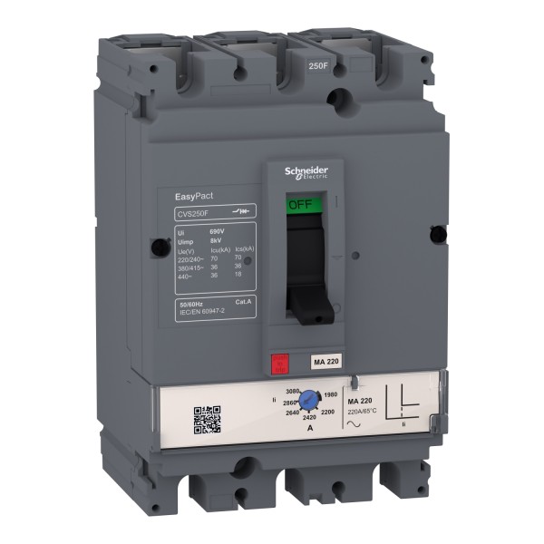 Автоматический выключатель в литом корпусе EasyPact CVS100F MA12.5 3P3D (LV510442)