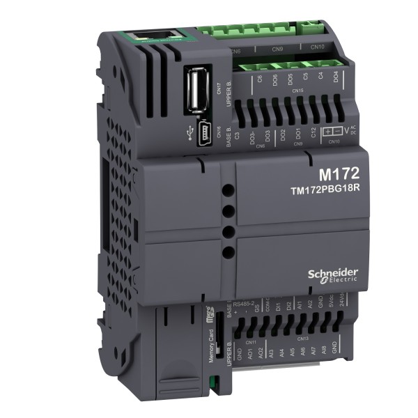Програмований логічний контролер М172, без дисплея, 18I/O Eth, 2 RS485 (TM172PBG18R)