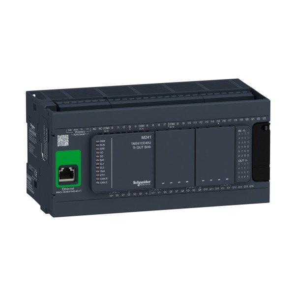 Программируемый логический контроллер M241 40 ВХ/ВЫХ ТРАНЗ 2RS485 1ETH (TM241CE40U)