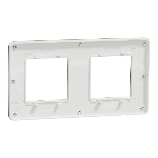 Рамка 2-постовая Матовый хром/белый Unica New Studio Metal (NU280455M)