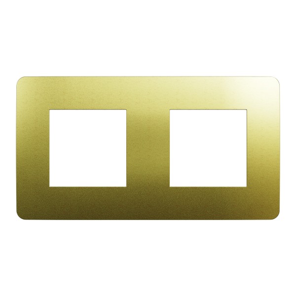 Рамка Unica Studio Metal, 2 поста, 2 x 2 модуля, золото или беж (NU280460M)