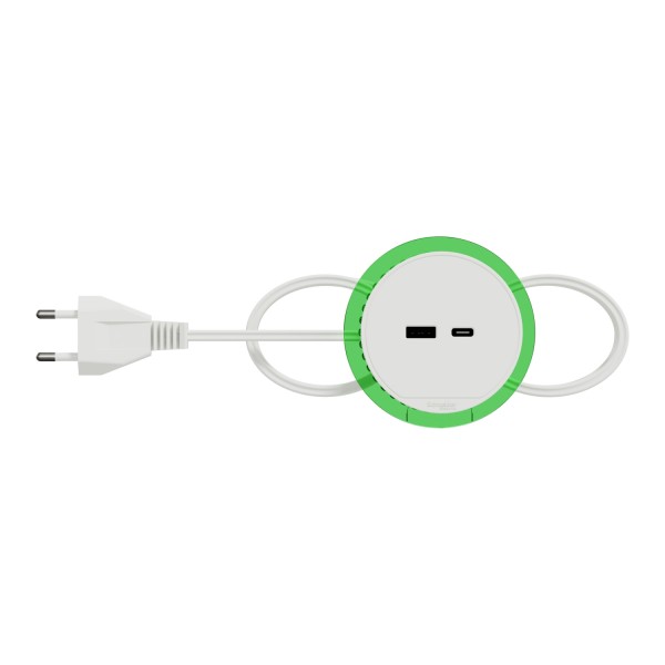 Настольный блок XS с USB типа A и USB типа C, белый (INS44008)