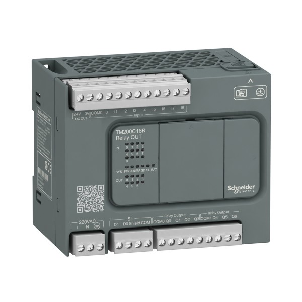 Програмований логічний контролер M200 16ВХ/ВИХ,~220В, 9 ВХ., 7 РЕЛ. (TM200C16R)