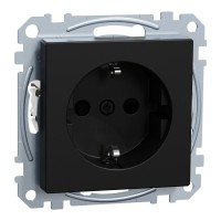 Розетка Schuko Ocean Plastic System M шторки чорна матова (MEG2300-0403)