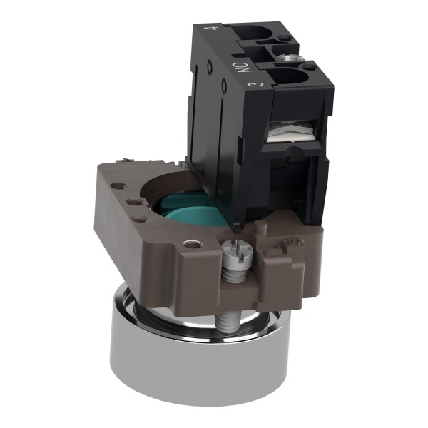 Кнопка, Easy Harmony XB2, металлическая, зеленая, пружинный возврат, 1NO (XB2BA31C)