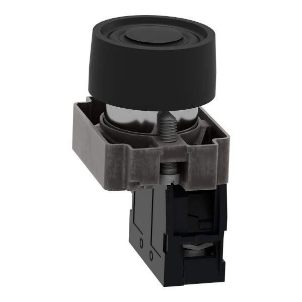 Кнопка, Easy Harmony XB2, металлическая, черная, пружинный возврат, 1NO (XB2BP21C)