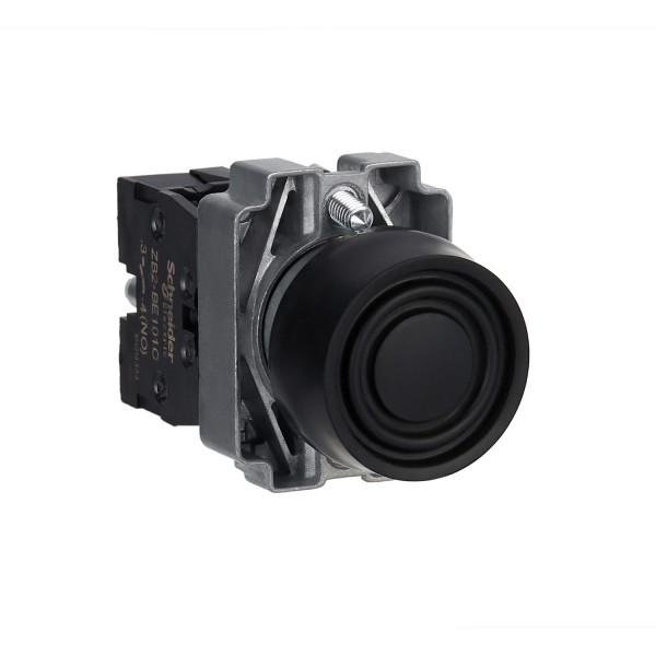 Кнопка, Easy Harmony XB2, металлическая, черная, пружинный возврат, 1NO (XB2BP21C)