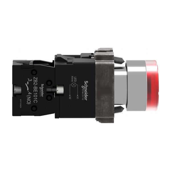 Кнопка с подсветкой, Easy Harmony XB2, пружинный возврат, 1NO (XB2BW34M1C)